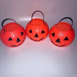 Vintage 1980 Carolina enterprises inc. orange pumpkin candy bucket blowmold